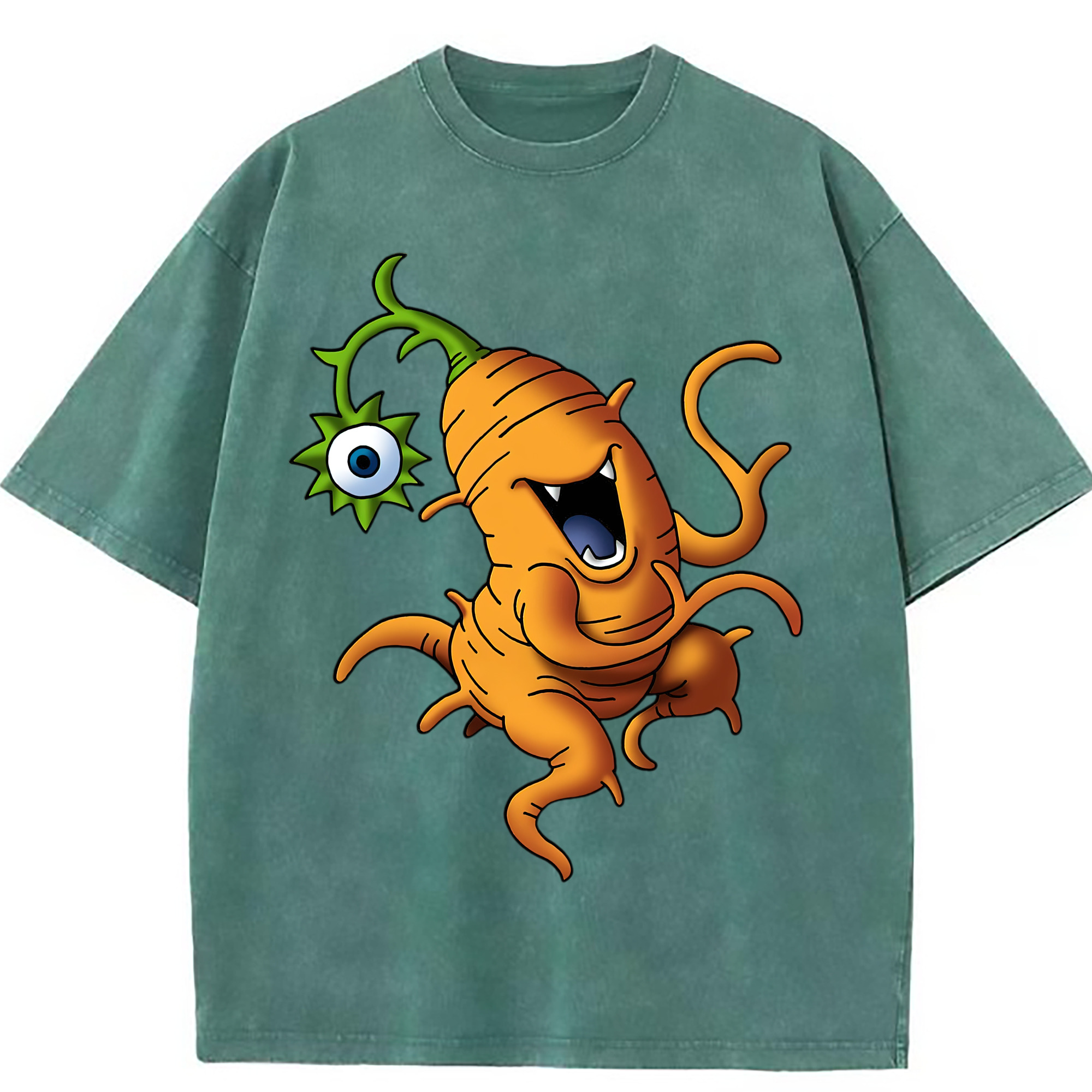 （画像用） ドラゴンクエスト Doragon Kuesuto Dragon Quest 綿100% ヴィンテージ風 半袖Tシャツ（フロントプリント）